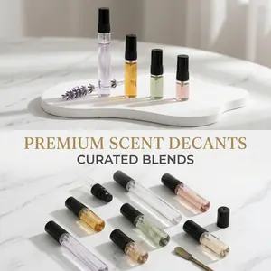 Refillable Glass Perfume Sample Bottles - 2ml/3ml/5ml Clear Spray Vials with Black Caps, Leakproof Portable Travel Cologne Atomizers for Premium Scent Decants