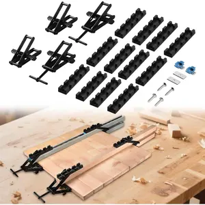 Panel Clamps Woodworking, Panel Clamp, 2 Pack of 4 Way Pressure Clamps, Compatible with Two Mounting Methods, Suitable for Bonding Tabletops, Shelves, and Laminate Surfaces(2pc)