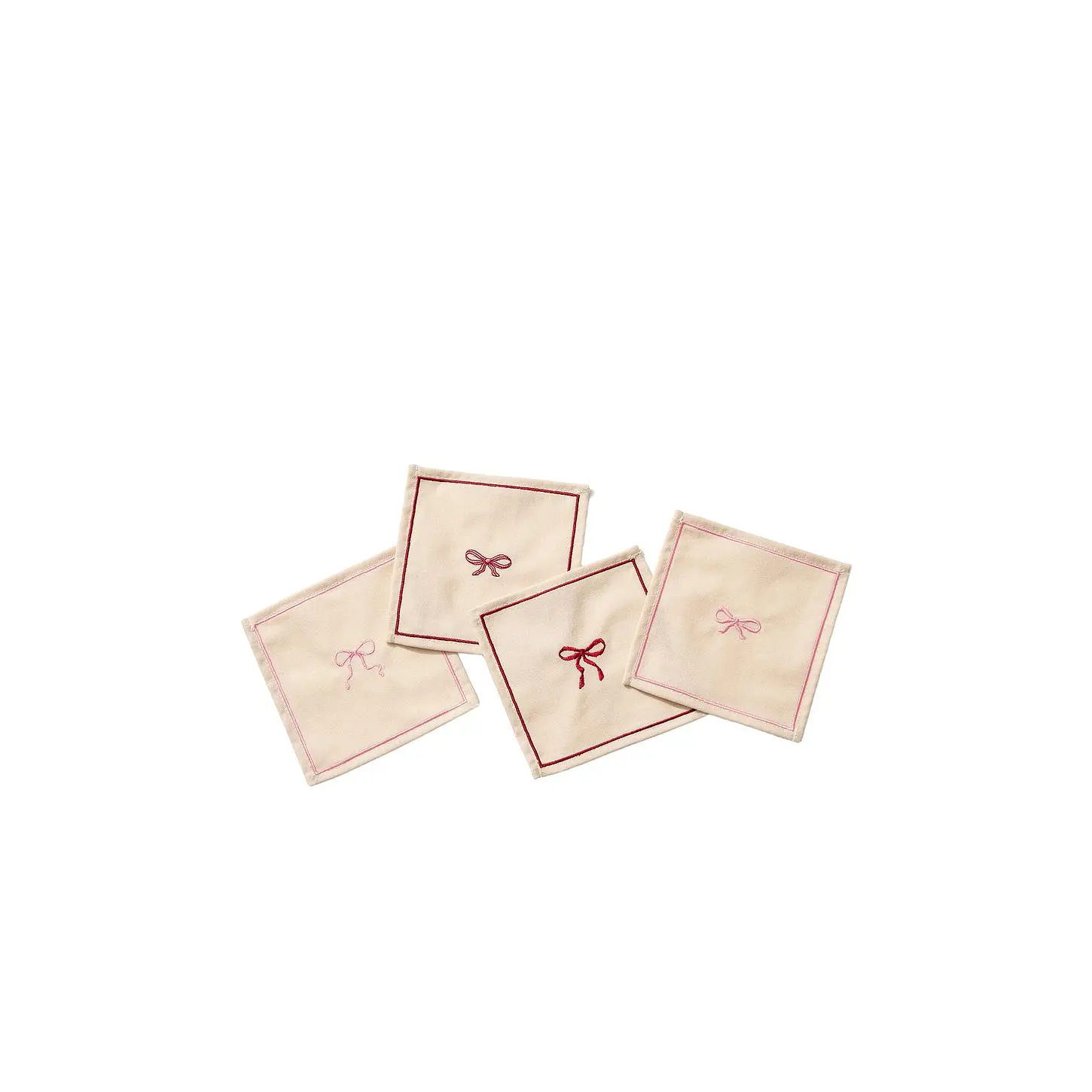 Frasier Sterling Bows Cocktail Napkins Set Of 4
