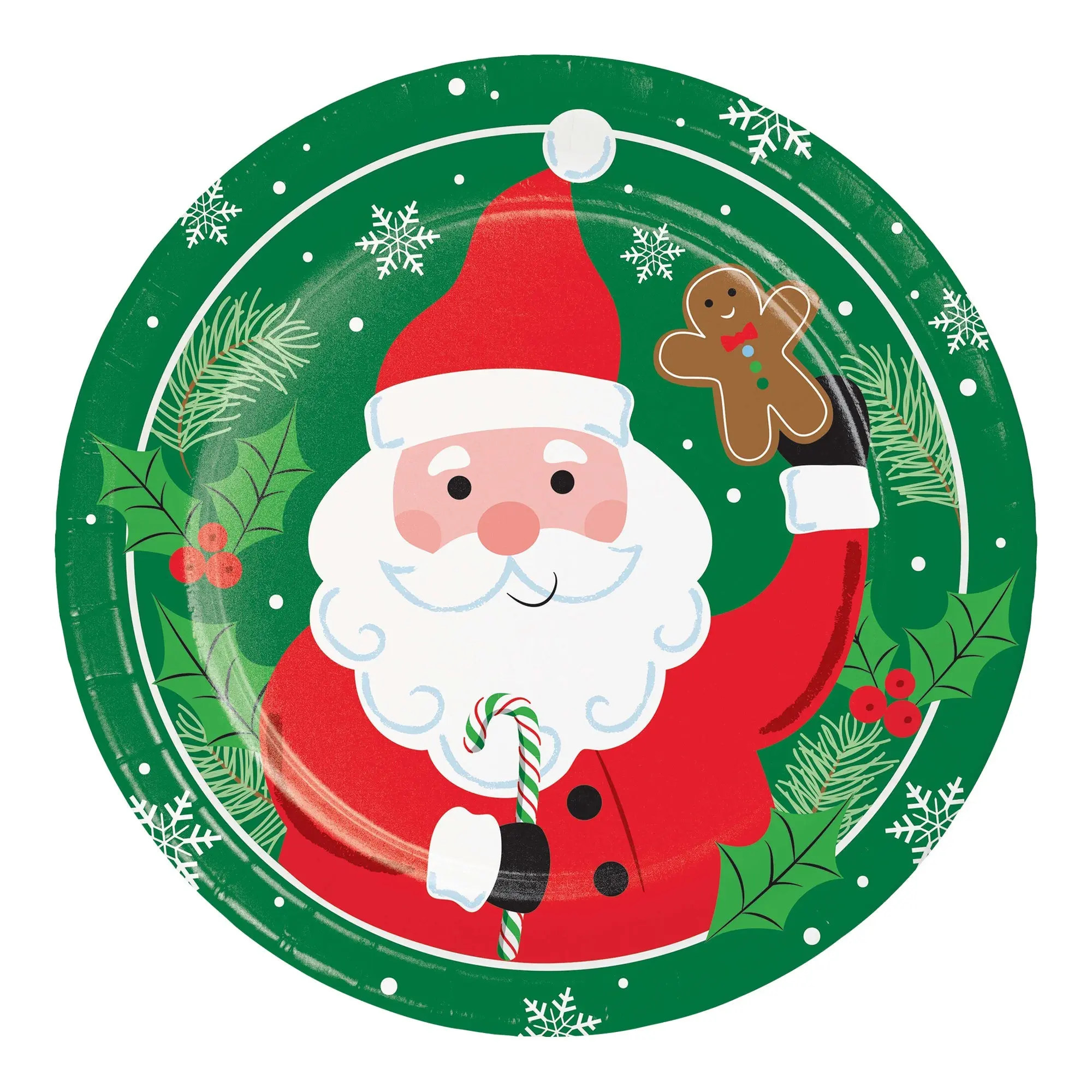 Christmas Cheer Round Disposable Paper Dinner Plates (9")