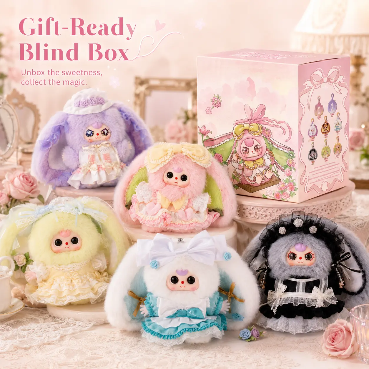 Bloom Messenger Series Collectible Plush Toy - Kawaii Floral Designer Doll, Soft Stuffed Figure for Room Decor, Sealed Blind Box Collectible Figure for Gifting