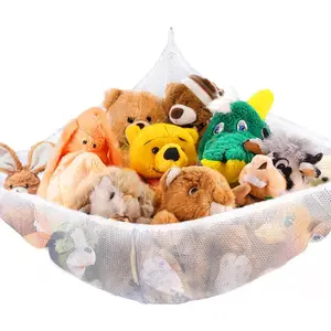 Stuffed Animal Net or Hammock - Storage Ideas for Plushies, Teddy Bears, and Toys - Corner Organizer Holder (Medium)
