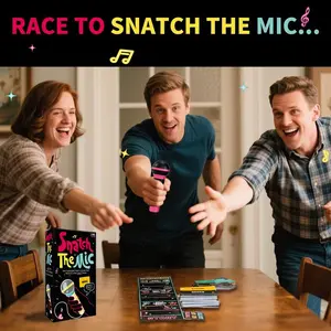 Family Karaoke Game for Ages 12+ with 250 Lyrics Cards, Fun Board Game, Party Board Game, Tabletop Games for 2-10 Players, Ideal for Parties & Icebreaker Games