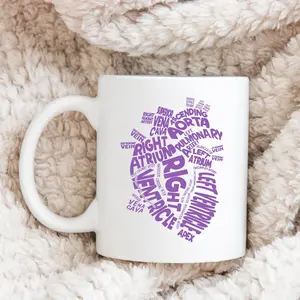 Heart Anatomy Mug - Anatomical Heart Mug Gift For Doctor, Cardiologist, Med Student, Medical School Grad Gift - Heart Mug for Cardiologist #303