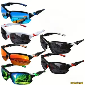 6 Pairs Men'S Square Frame Glasses - Trendy Modern Design with Colorful Lens Options (Blue, Red, Black, Green) - Protection & Polarized