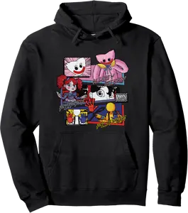 Poppy Playtime Friends Manga Panels Distressed Style Pullover Hoodie - Gabriellef Shop 72B0FN6NMJBV
