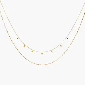 en route Maddie Layered Necklace, Waterproof & Tarnish-Free Dual-Chain Design Featuring Effortless Layering for Everyday Chic, Perfect for Solo Statement or Mixed Jewelry Stacks, Swim, Shower, and Style Anytime