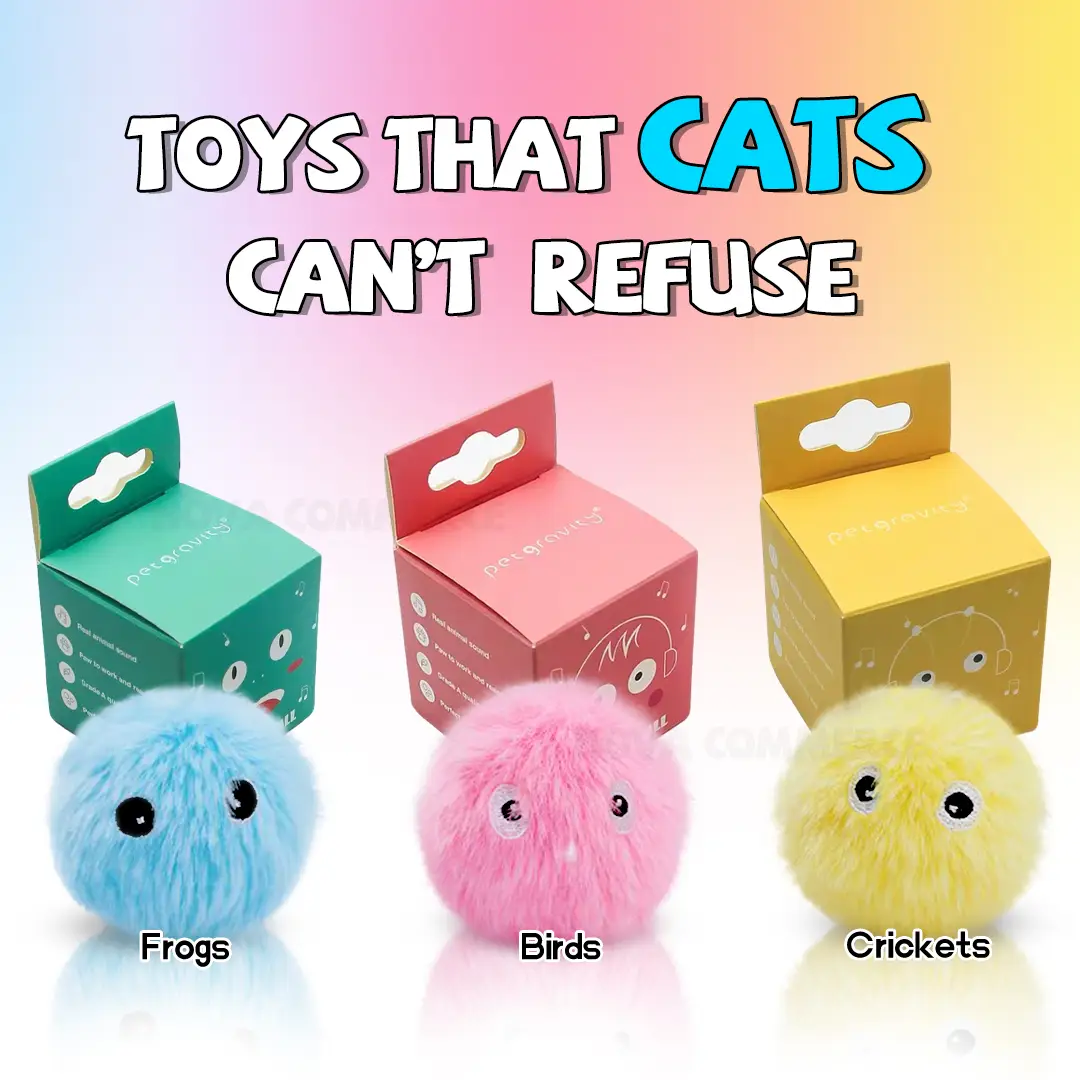 Smart Electric Chirping Plush Ball Toy for Cats, Fluffy Squeaky Cat Chewing Toy Ball, Interactive Sounding Cat Scratcher, Cats Chasing Toy for Indoor