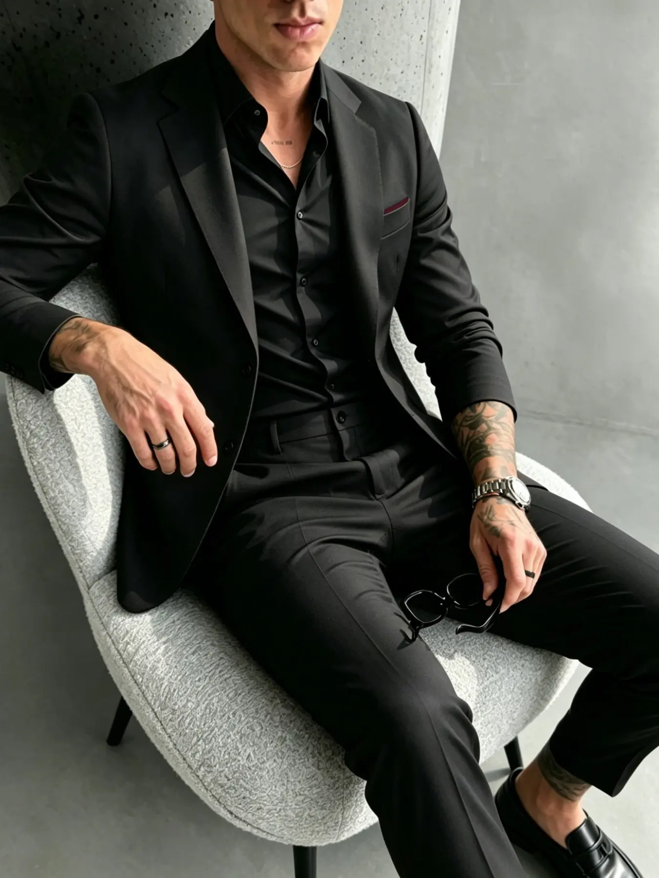 Men's Fashion Casual Cool Young Suit Set, Long Sleeve Stylish Youthful Formal Business Attire, Perfect for Daily Wear & Professional Settings, Menswear