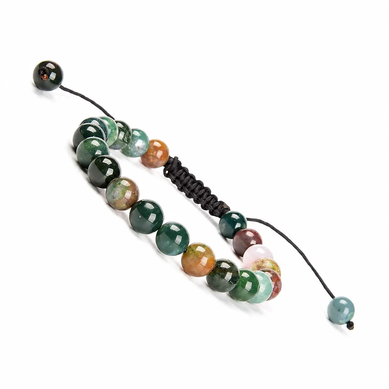 8MM MASSIVE BEADS Natural Healing Power Gemstone Crystal Beads Unisex Adjustable Macrame Bracelets