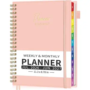 2026-2027 Appointment Book, A4 15-Minute Hourly Planner, July 2026 - June 2027, Academic Planner Weekly and Monthly, 100GSM Thick Paper, Flexible Cover, Note Pages, Colorful Tabs,