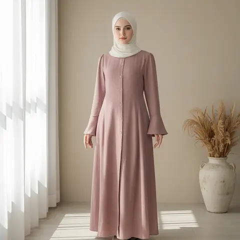Women's Maxi Abaya Dress with Back Zipper & Pockets, Long Sleeve Design, Modest Style, Perfect for Casual Wear, Stylish Muslim Clothing, Modest Islamic Clothing, Islamic Modesty Clothes, Dress for Daily Wear