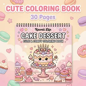 Kawaii Coloring Book for Adults & Kids - 30 Pages Opaque Super-Sensitive Paper - Stress Relief, Colorful Painting Activity with Bright & Vibrant Illustrations - Beginner-Friendly, Stunning Patterns for Relaxation - Perfect Gift for Birthdays, Holidays