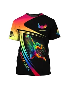 Custom Name Volleyball T-Shirt For Men Women New In Oversized Sport Tshirts For Volleyball Team Gift For Volleyball Players