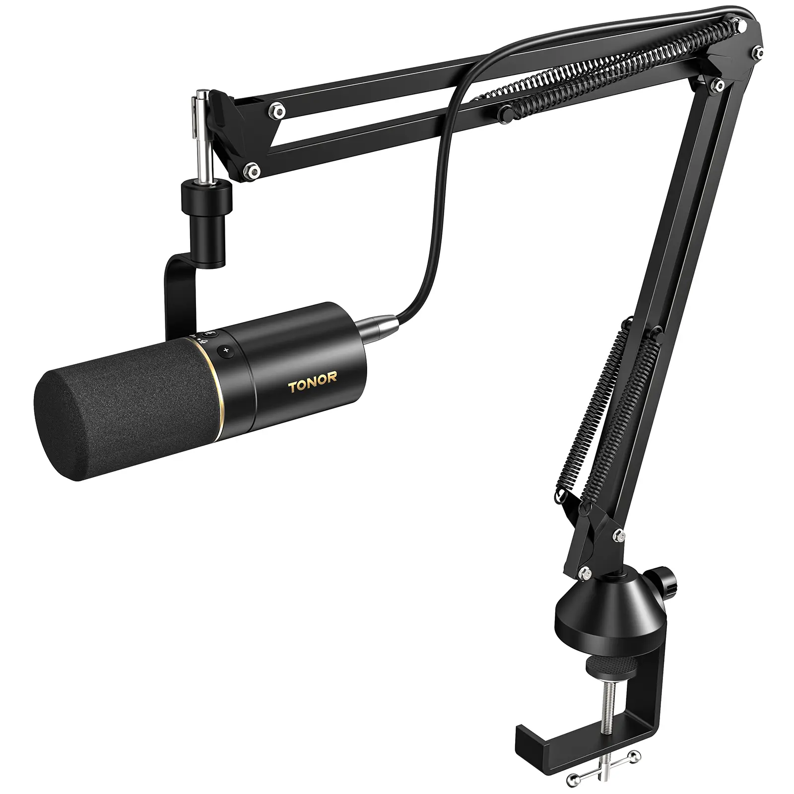 TONOR TD510+ Dynamic Microphone, USB/XLR  Microfono with Boom Arm for Podcast, Recording, Streaming & Gaming, Cardioid Mic with 3.5mm Headphones Jack