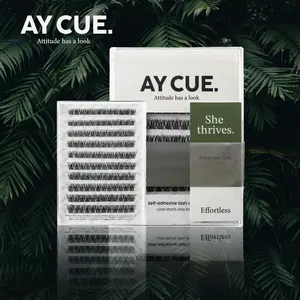 AYCUE #SHE THRIVES# Self-adhesive Lash Clusters C Curl 10-16mm 120 Clusters Glue-free Eyelashes Extensions for Natural Look Easy Application Makeup Cosmetic