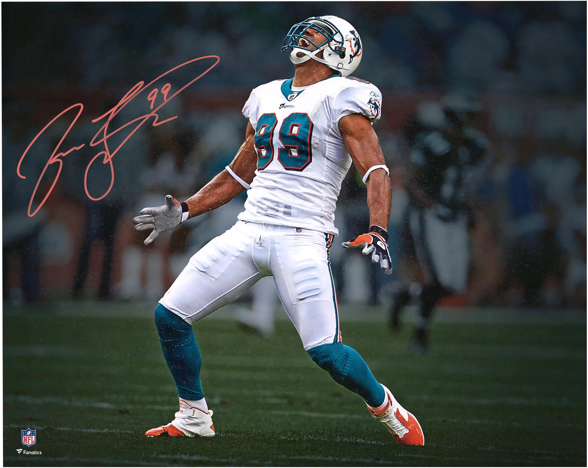Jason Taylor Miami Dolphins Autographed 16" x 20" Sack Celebration Spotlight Photograph - Fanatics Authentic Certified