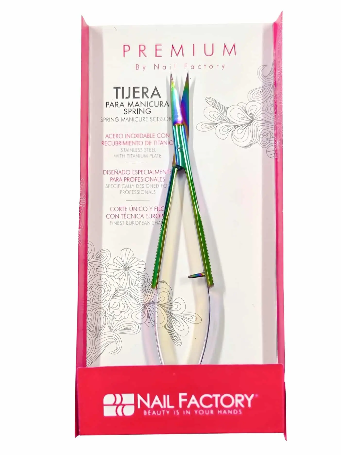 Nail Factory Premium Spring-Action Manicure Scissors - Smooth Steel Blade Nail Supplies, Youth-Focused Precision Trimmer for Professional & Home Use