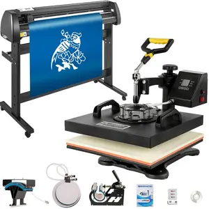 5 in1 Heat Press 15x15 Vinyl Cutter Plotter 53 USB Port Sticker Print