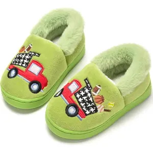 L-SOK012    Toddler Boys Girls Slippers Fluffy Little Kids House Slippers Warm Fur Cute Animal Home Slipper