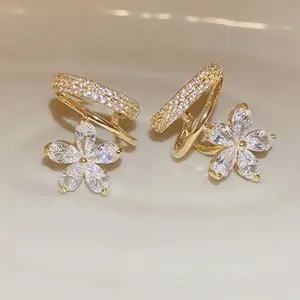 New Style Elegant Jewelry for Women - Zirconia Flower 14k Gold Pendant