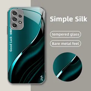 Suitable for [Galaxy A52 5g] High-end simple silk electroplated metal glass mobile phone case, affordable, fully shockproof, drop-proof, wear-resistant-888