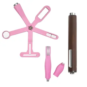 3PCS Nail Art Magnet Set Pink 6-in-1 Cat Eye Versatile Magnet Tool for Cat Eye Polish Heart Shaped Round Multifunctional Accessories for Studio Home DIY Salon Manicure