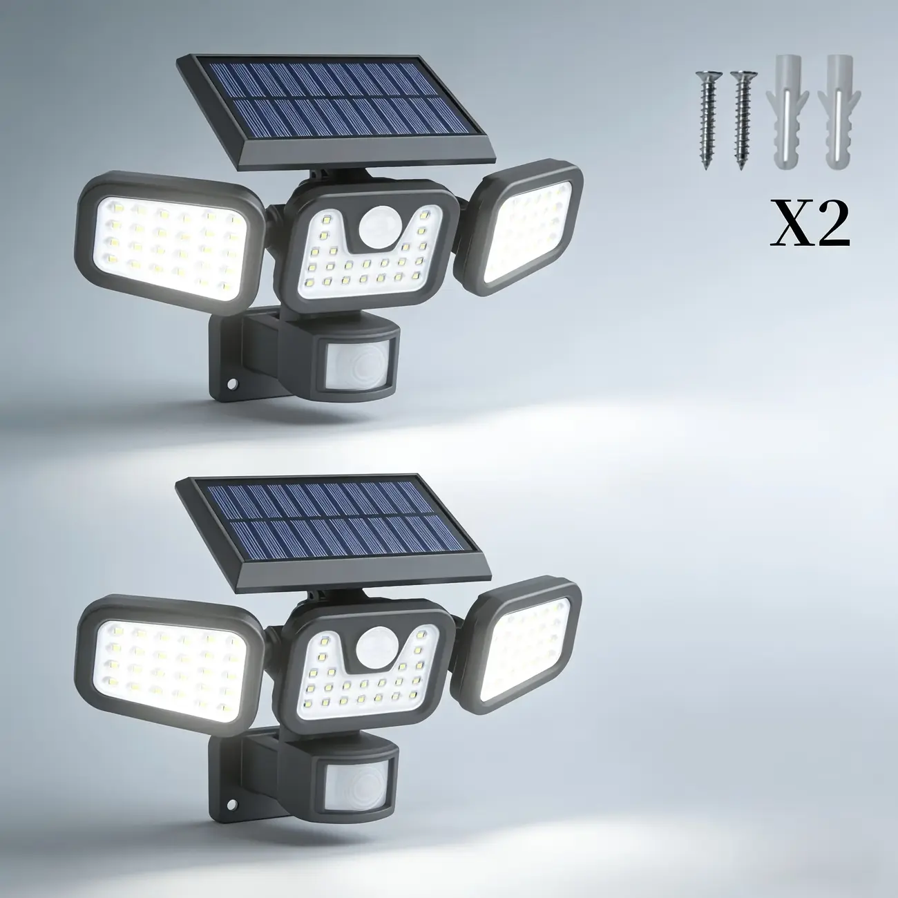 Upgraded Solar Lights Outdoor, 3 Modes 368LED Solar Security Lights Outdoor IP65 Waterproof Solar Motion Sensor Lights Outdoor Solar Wall Lights Outdoor Lights for Front Door, Backyard, Garage night market