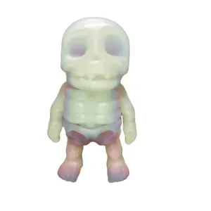 Zou3D Glow in the Dark Rainbow Skeleton Figurine Unique Pastel Accent Design 2.25 Inch Collectible by Zou3D