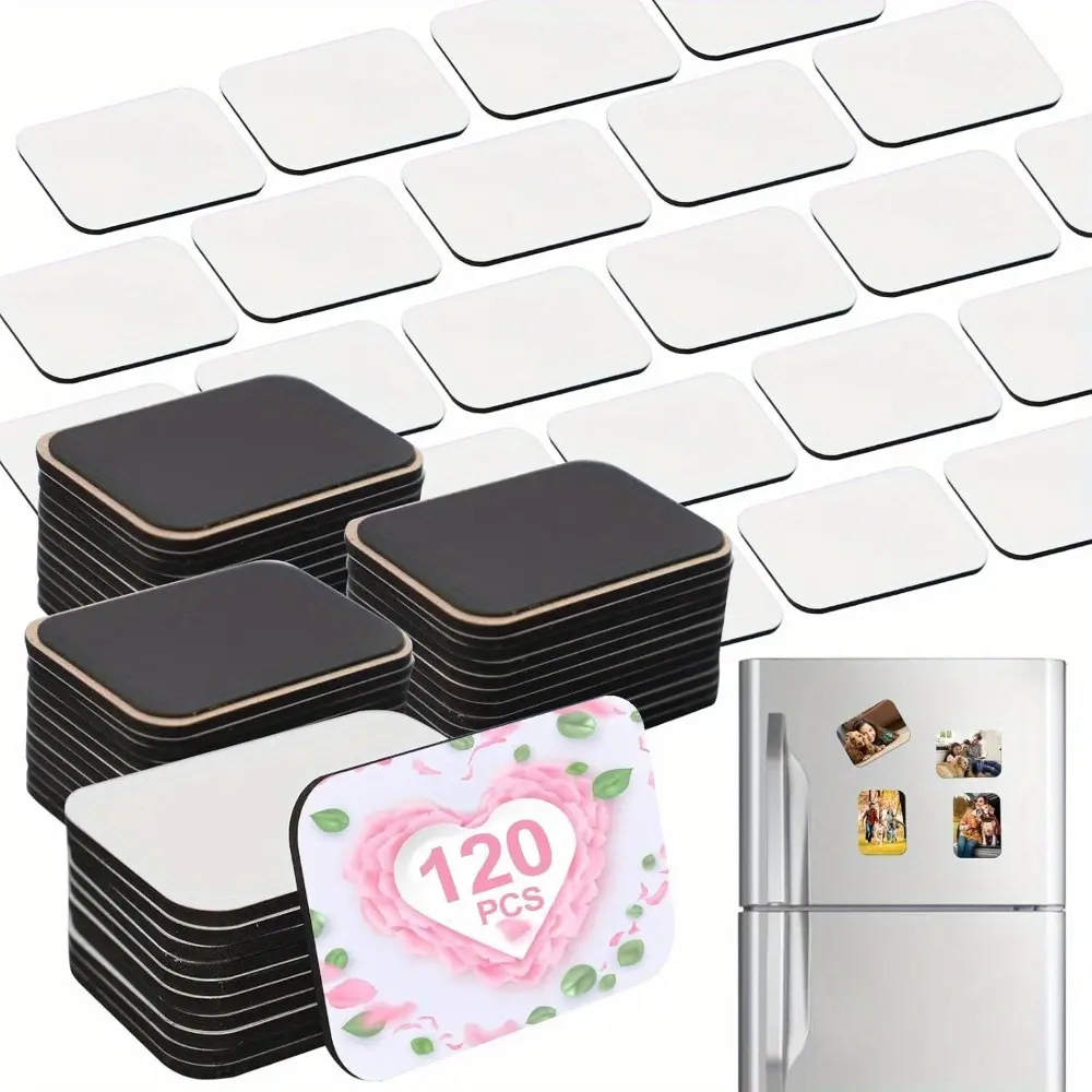 240 Pcs 2.8 x 2 Inch Thick Sublimation Blank Refrigerator Magnets Blanks Sublimation Magnet with 120 Pcs Fridge Magnets, 120 Pcs Larger Square Blanks for Kitchen Microwave Oven Office