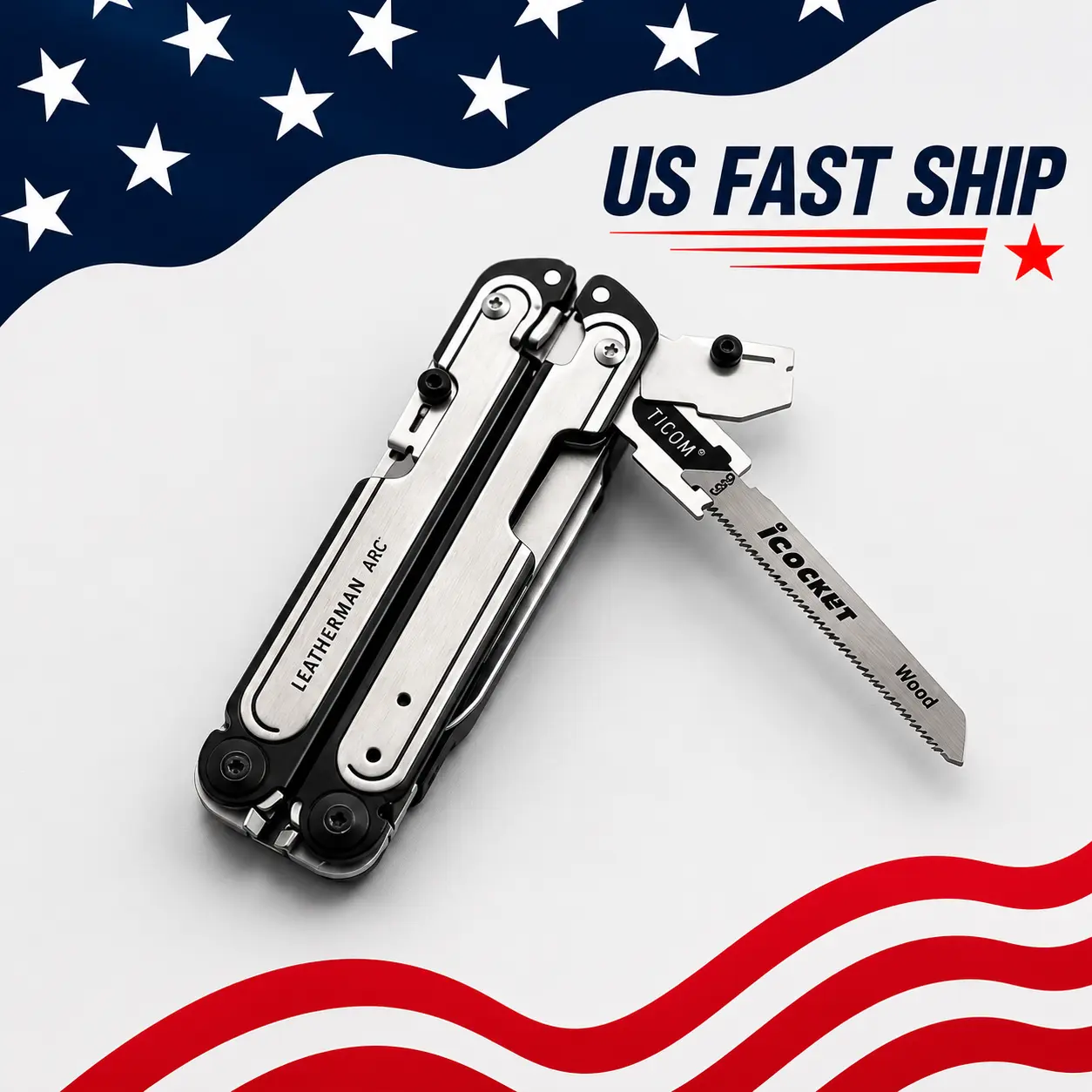 T-shank adapter for LEATHERMAN ARC/FREE P4 - FIT BOSCH T118 SAW (1-1.2MM)-Universal, left & right compatible