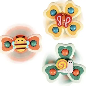 Insect-Shaped 3PCS Suction Cup Spinner Toys for 1 Year Olds Fun Sensory Bath Toys for Toddlers Ages 1-3 Adorable Design Firm Adhesion Christmas Gifts for Boys And Girls Infant And Toddler Toys Imagination
