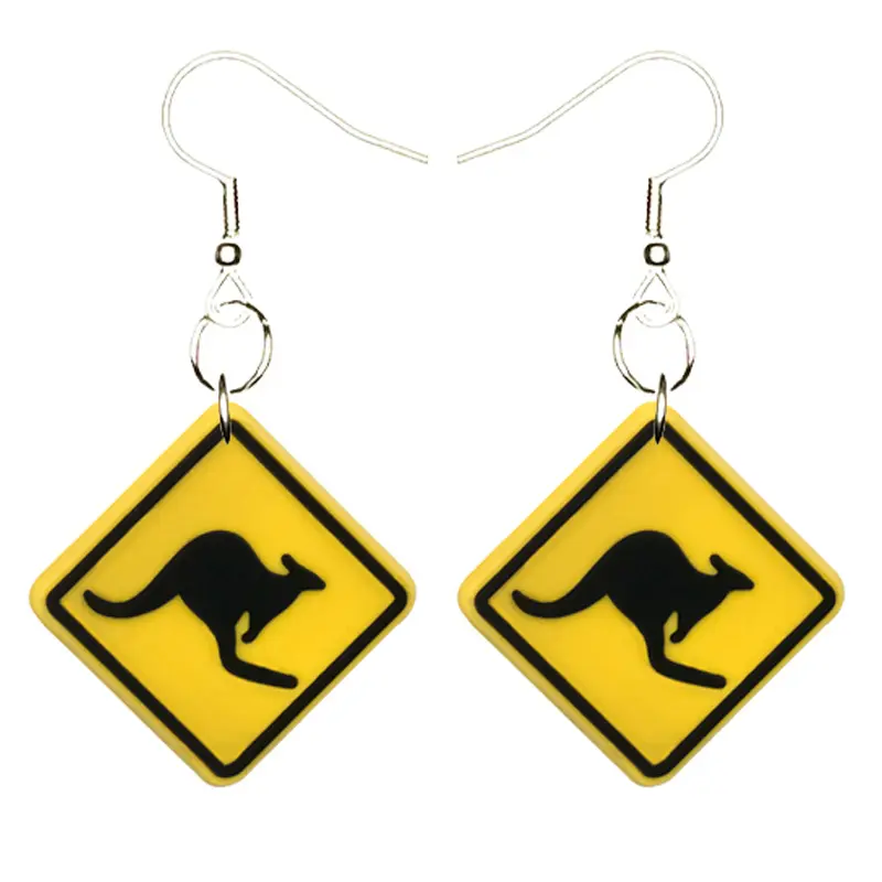 Kangaroo Earrings Hypoallergenic Silver Plated Fishhooks Yazzle Dazzle Australia Joey