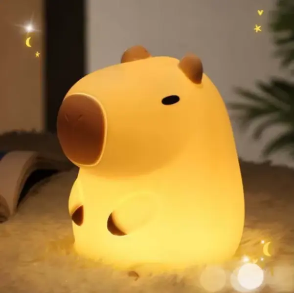The Official Sleepybara Adorable Capybara Night Light Soft Soothing Glow Silicone Design Kid Safe Durable Long Lasting Battery Perfect Gift
