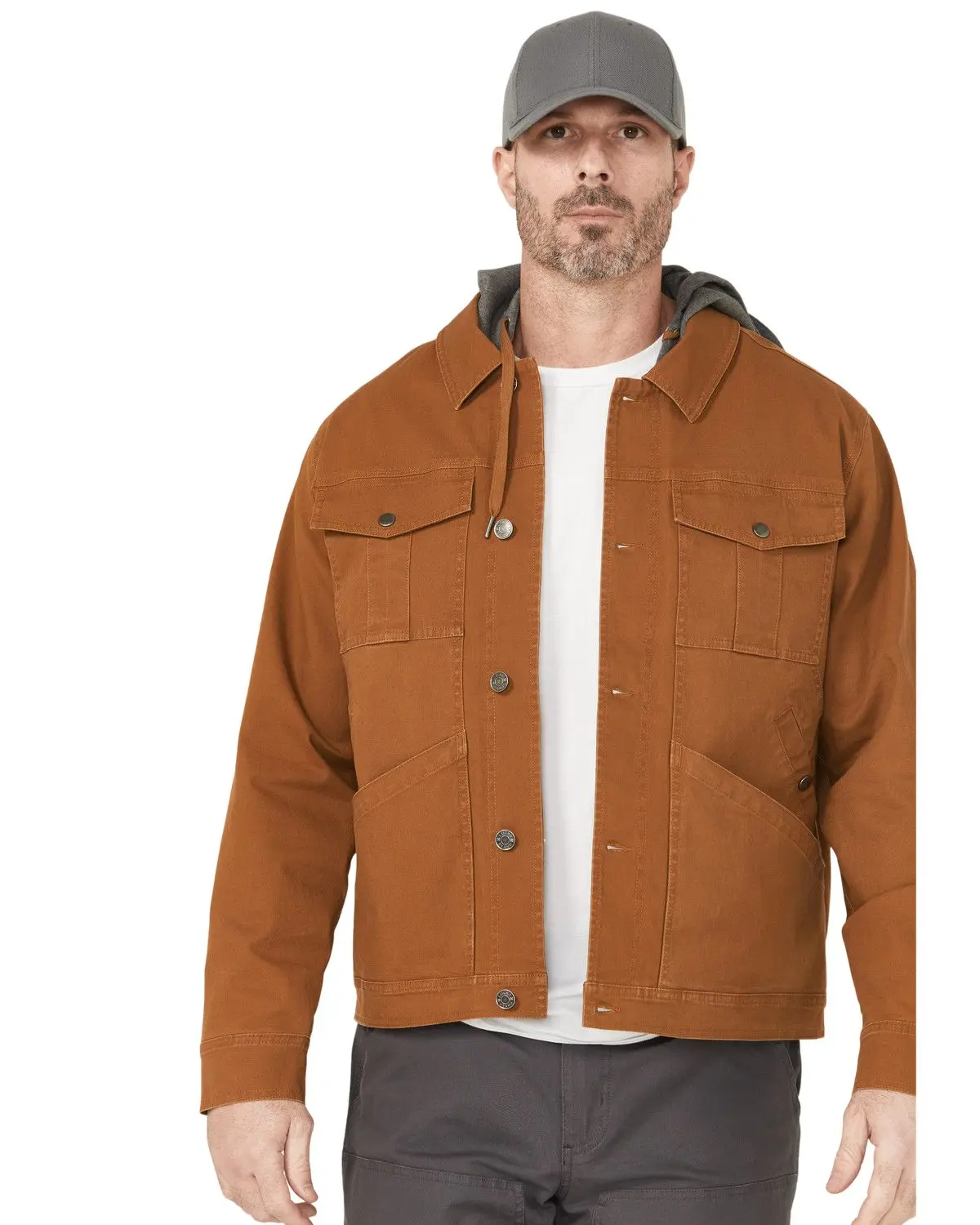 Lucky Brand Workwear Men's Men'S Canvas Hooded Trucker Jacket - Lwm252253-Brnz