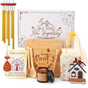 House Warming Gifts New Home,10 Pcs New House Essentials Closing Gifts for Homebuyers,Gift Basket with Serving Boards Realtors Closing Gift for Women Men