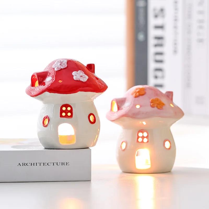 Ceramic Mushroom Tea Candle Holder