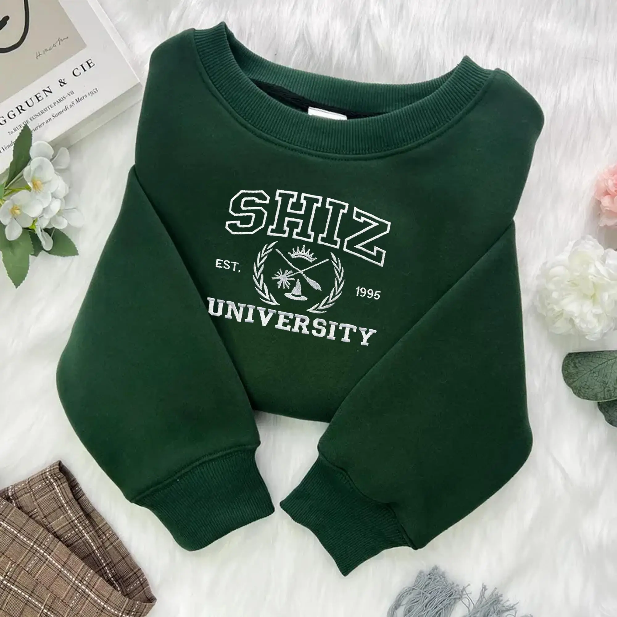 Shiz Embroidered Sweatshirt, Wicked Musical Embroidered Shirt, Shiz University Embroidered Sweatshirt