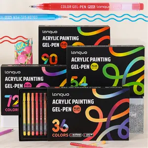 36/54/72/90 Colors Acrylic Painting Gel Pen,1mm Needle Tip,Rich Color Large Capacity Ink Pens,Art Supplies For Diary,Card,DIY,Coloring, Doodling, Scrapbooking Supplies Stackable colors, Acrylic Gel Pen, Acrylic Markers
