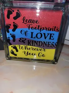 Footprints Glass block