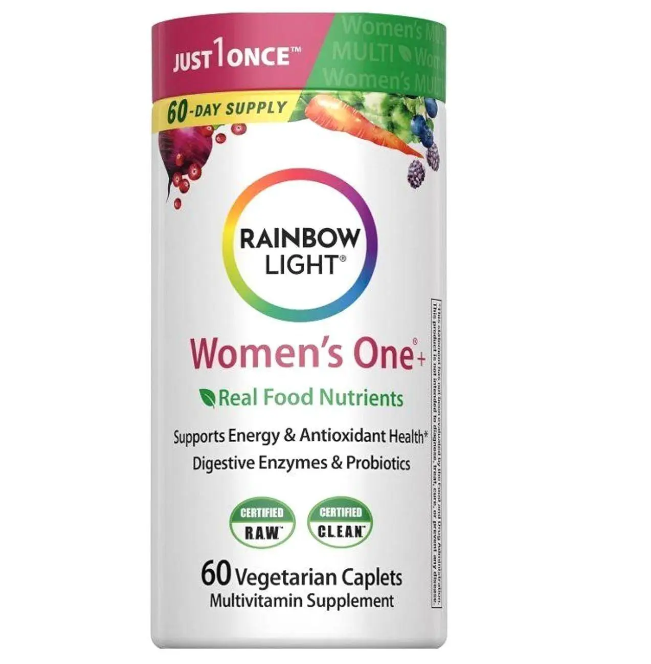 HOT SALE!! Rainbow Light Womens One High-Potency Daily Multivitamin, Womens Multivitamin Provides High-Potency Immune Support, With Vitamin C, Biotin and Ashwagandha, Vegetarian, 60 Count