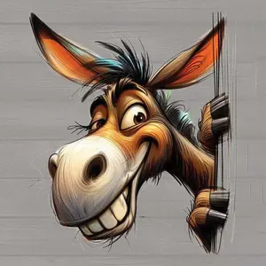 5D DIY Full Drill Round Diamond Painting - Diamond Art Craft Kit Cute Donkey Mosaic, Canvas - DIY Decoration, Home Wall Art, Suitable for Halloween, Christmas, Birthday, and Anniversary Gifts, Diamond Painting Kits