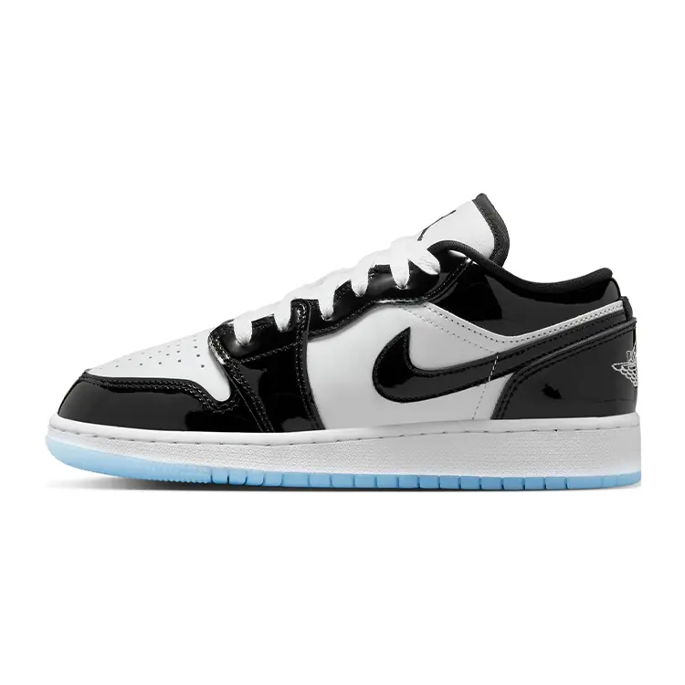Jordan 1 Low SE Concord GS Durable Non-slip Basketball Shoes Kids'' Black White DV1333-100