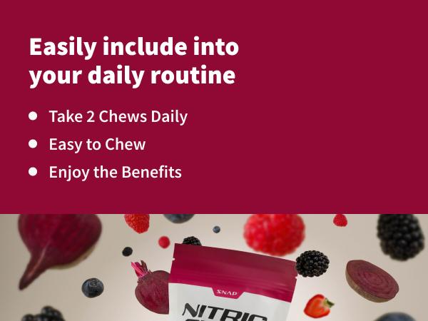 Snap Supplements - Nitric Oxide Beet Chews - 5,000mg of beets - 30 Servings - Natural Supplement Soft Chews - Mixed Berry Flavor - Sugar Free Snap Supplements - Nitric Oxide Beet Chews - 5,000mg of beets - 30 Servings - Natural Supplement Soft Chews - Mixed Berry Flavor - Sugar Free