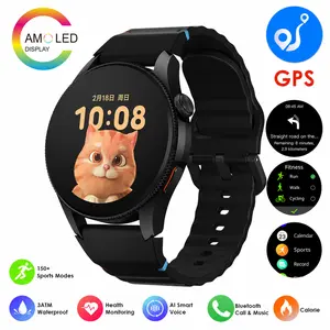 G12 Smartwatch - AMOLED Display, ChatGPT AI Translator, 3ATM Waterproof, Bluetooth Calling, 150 Sports Modes, Heart Rate/SpO2/Sleep Monitor, Durable Silicone Wearable Device, Unisex Running Fitness Gift
