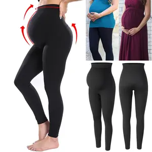 Women's High Waist Maternity Leggings Over The Belly Pregnancy Yoga Pants Active Wear Workout Leggings, Leggings For Maternity, Casual Comfy Stretch Maternity Bottoms For All Seasons