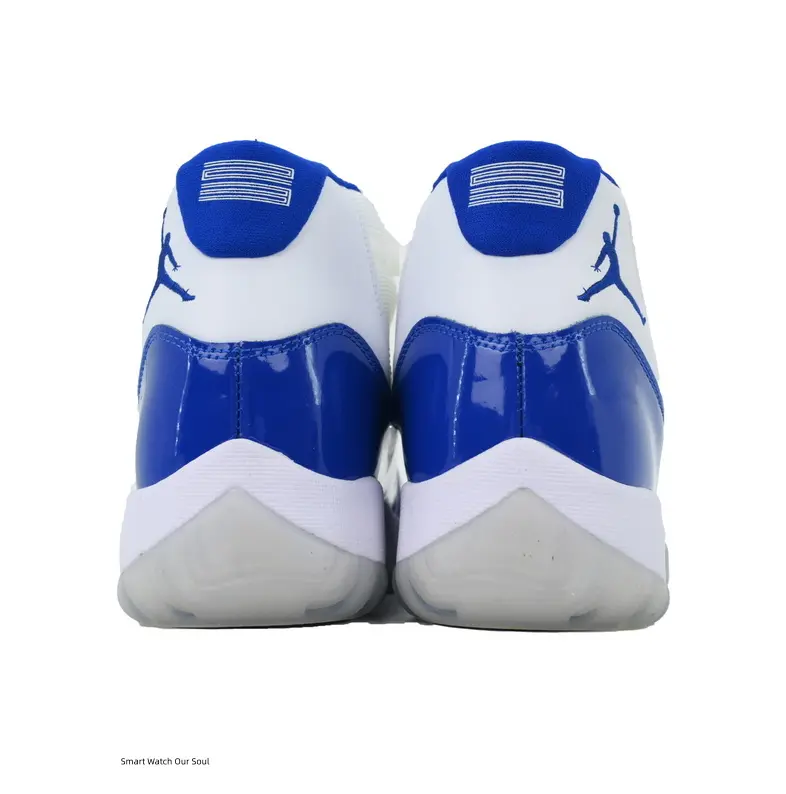 White Royal Blue Patent High Top Unisex Sneakers, Retro Classic Shape, Cushion Shock Absorbing Sole, Breathable Street Casual Basketball Athletic Shoes