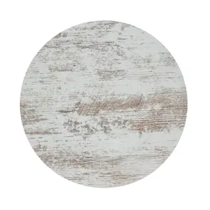 Saro Lifestyle  13 in. Woodland-Inspired Faux Wood Round Charger Plate, White - Set of 4
