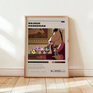 BoJack Horseman Poster, Will Arnet Wall Art, Minimalist Wall Decor, Cartoon Print, Tv Series Gift #2