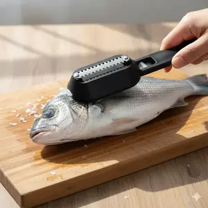 3-in-1 Anti-Slip Anti-Splash Fish Descaler: Professional Safe & Efficient Scale Removal Tool for Ocean Fish River Fish Shellfish Kitchen Seafood Cleaning Multi-Purpose Aquatic Product Scaler